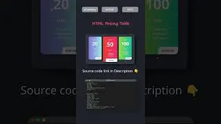 How to Create a Beautiful Pricing Table Using Only HTML & CSS ✨ | Code Guy  #shorrs  #trending