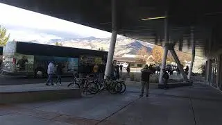 Wyoming Football Team arrives at Maverik Stadium for game against Utah State