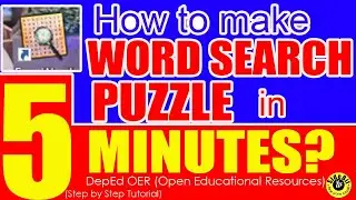 How to make Word Search Puzzle in 5 minutes using DepEd OER?
