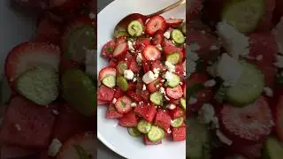 Watermelon & Strawberry Salad! 🍉🍓 #salad #summerrecipe #easyrecipe