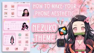 🌸 how to make your phone aesthetic | nezuko theme | widgetopia tutorial