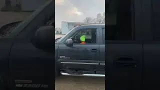 Lily Training to Spread Salt in the Duramax!