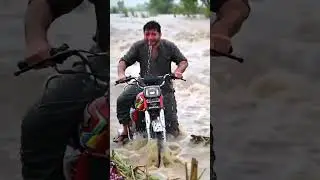 bike stuck in flood😭😓 #shorts #flood