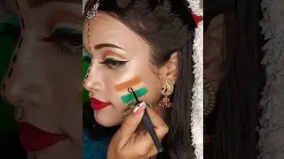 🇮🇳26January 2026 Beautiful eye makeup tutorial 😍|| #eyemakeup #cutcrease #tiranga 