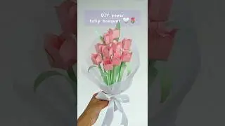 Easy paper tulip bouquet 🌷🤍!!! #diy #paperflower #shorts