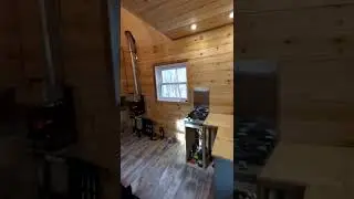 The cabin has lighting now!! all off grid!