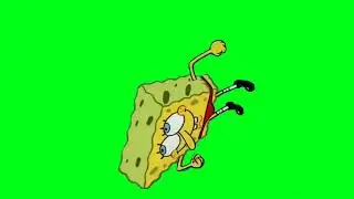 SpongeBob falling green screen 
