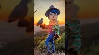 Caw Caw 🐦&zwj;⬛🎃 The Scarecrow.  Head by #handsewnheads #scarecrow #mascot #thescarecrow #jimmckenzie