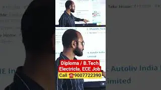 Diploma,B.Tech Electricla, ECE Job for Freshers Job,Call Now ☎️ +91 9007722390