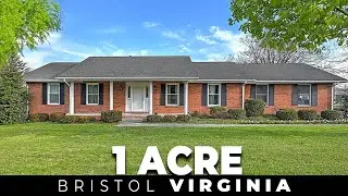 One Level Brick Ranch Home on 1 Acre For Sale in Bristol Virginia