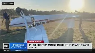 Pilot OK after small plane crashes at Modesto airport
