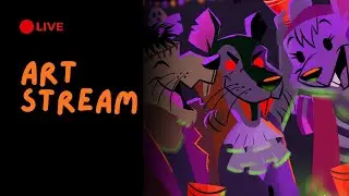 LIVE! Halloween party drawing & chatting!