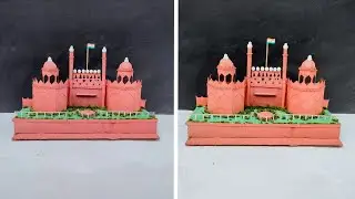 DIY Red Fort Making | Lal Qila Model Making With Cardboard and Paper