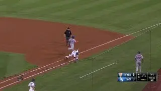 NYM@LAD: Bellinger uses slick footwork for the out