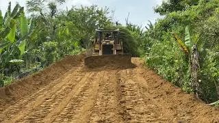 Perfect! Bulldozer D6R XL Flawlessly Leveling the Road