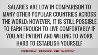 ITTT FAQs - How much can I earn teaching English in Argentina?