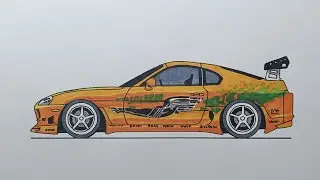 How to draw a Toyota Supra step by step