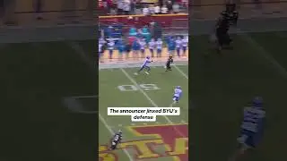 JINX! BYU Defense crumbles immediately after announcer shouts them out 😂 #football #cfb #college