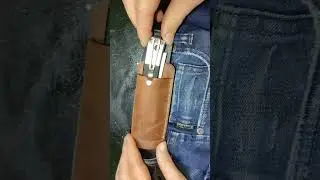 Folding Knife Leather Belt Sheath Knife Sheath Horizontal Sheath Horween Chromexcel Everyday Carry