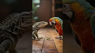Macaw vs  Chameleon The Showdown Over a Cricket