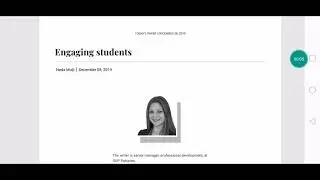 Dawn News Opinion with Urdu translation (Engaging Students by Neda Mulji. 8th Dec)