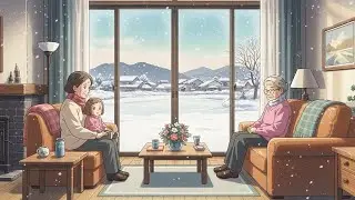 A Peaceful Winter Arrival With My Grandparents | Ghibli-Style Cozy Watercolor Diary