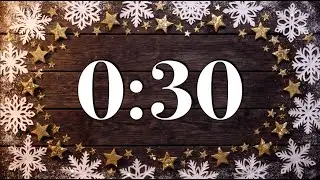 30 Second Winter Classroom Timer ❄️ Snowflakes, Stars, Cozy Decor & Acoustic Music | Focus Countdown