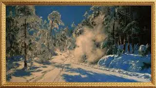 Frozen Woodland Walk | Vintage Gold Frame | 4K TV Art Screensaver