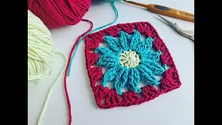Kwadrat babuni Stokrotka - Granny Square crochet Margarita