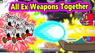 Cuphead Army: All EX Weapons Together VS All Bosses 🔥🔥
