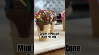Mini Ice Cream Cone Cake Pops Hack! 🍦💡 #Shorts #PartyTreats