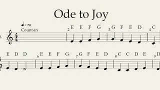 Ode To Joy 70 BPM Clarinet