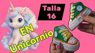 Zapatos de unicornio tejidos a mano 🦄💖 | Beb&eacute; 3 a 6 meses | Direvas
