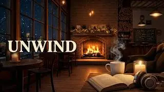 Atmospheric Fireplace Lofi ☕ Smooth Jazz Background for Work & Unwinding