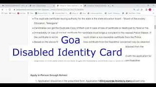 Goa - Online Apply Identity Card for Differently Abled (Online)