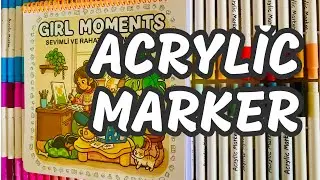 🌈Akrilik Marker Boyama Yapalım 🌈 Kağıttan Etkinlikler / Acrylic Marker Deniyorum 😍 Temu Alışverişi