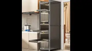 Kitchen rack drawer type functional cabinet with door microwave oven cupboard gap storage cabinet