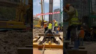 Installation Kingpost pile. #drillingengineering #geotechnicalengineering #boredpile #construction