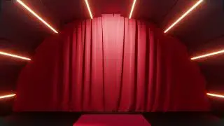 3D Abstract Green Screen Red Carpet Award Curtain Backdrop Stage Lights Hallway Grand Opening Free