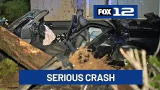 Serious crash damages cars, apartment building in NE Portland