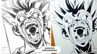 trunks super saiyan rage Speed Drawing | Satisfying Anime Timelapse
