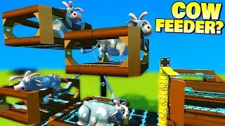 I Invented the Dumbest Cow Feeding Method - Scrap Mechanic Gameplay
