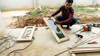 how to wooden window door glass fitting work || woodwork in Telugu