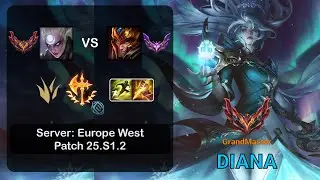 Diana Jungle vs Jarvan IV - EUW GrandMaster - Patch 25.S1.2