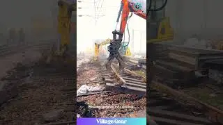 GIANT Claw vs Steel Rails! This Excavator is UNSTOPPABLE! 🤯 #excavator #power #demolition
