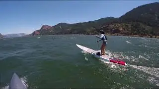 Coaching Noriko Downwind SUP in Hood River, Oregon - The Gorge