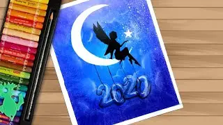 Happy new year 2020 drawing | oil pastels