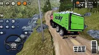 Indian Bharat Benz Over Load Truck Driving On Danger Off-Road ! Bus Simulator Indonesia 