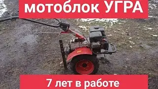 Мотоблок Угра в работе 7 лет/Реальный отзыв/Поломки/Плюсы/Минусы/мотор и коробка\Фрезы\колеса