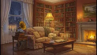 Cozy Jazz Music Evening in a Warm Living Room 1940s | Fireplace Vinyl Jazz for Relaxation & Sleep